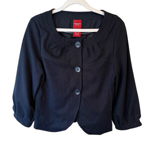 Olsen Europe Navy Blue Cropped Blazer Size 4 Office Lightweight Workwear